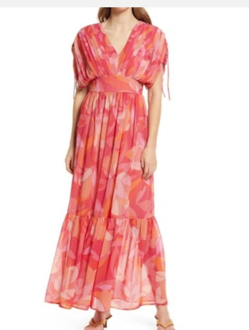 BTFL-LIFE DRESS, Coral and Pink Flowy Dress, Size L, Spring/Summer, Gorgeous